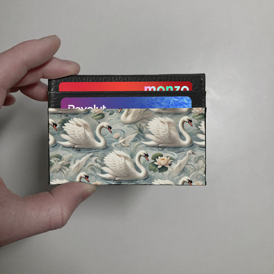 Swans print slim wallet