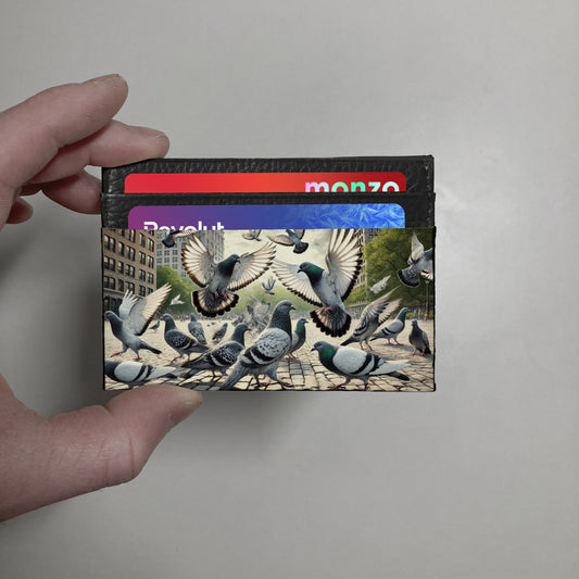 Pigeons print slim wallet