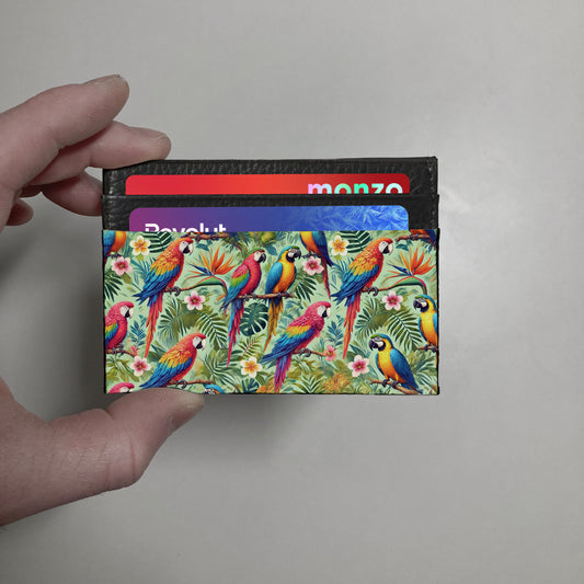 Parrots print slim wallet
