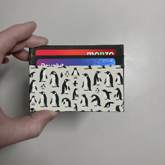 Penguins print slim wallet