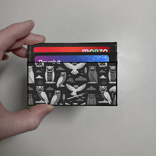 Owl print slim wallet