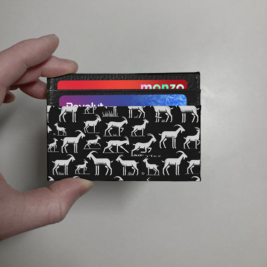 Goat print slim wallet