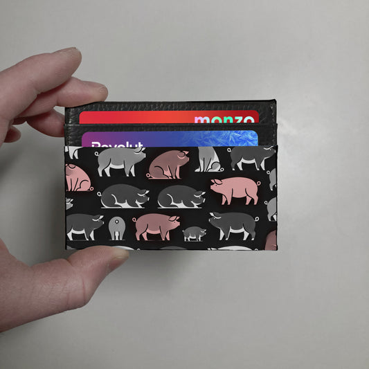 Pig print slim wallet