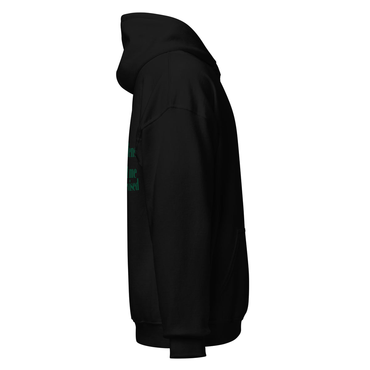 Svart unisex hoodie sedd från höger sida